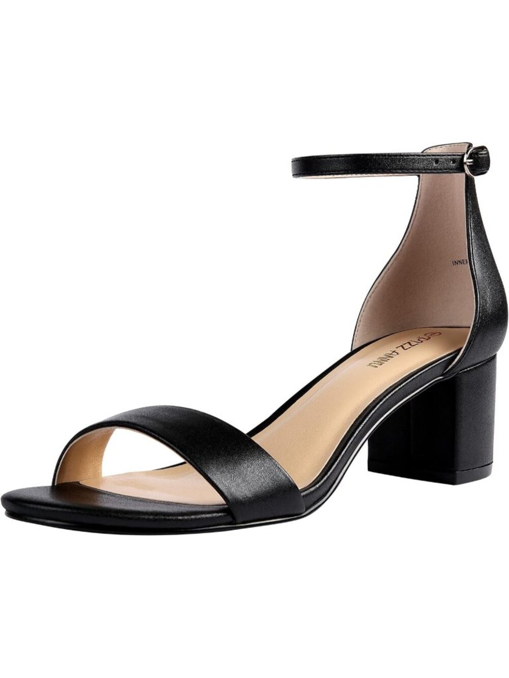 Women's Black Low Block Chunky Heels Sandals Open Toe Ankle Strap Pumps Shoes